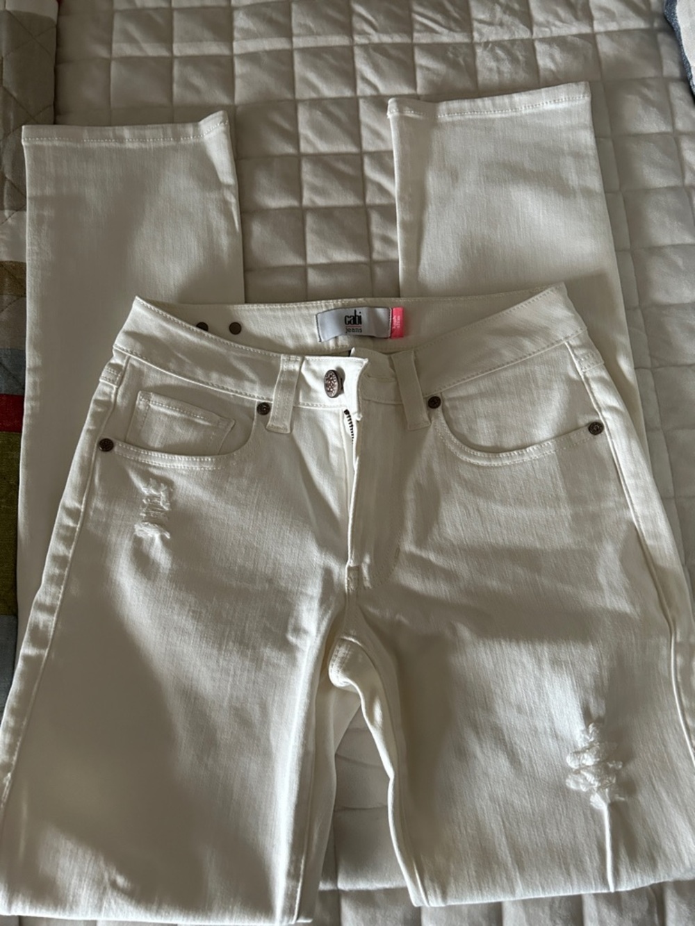 White Women’s Stretch Jeans - Casual Slim Fit